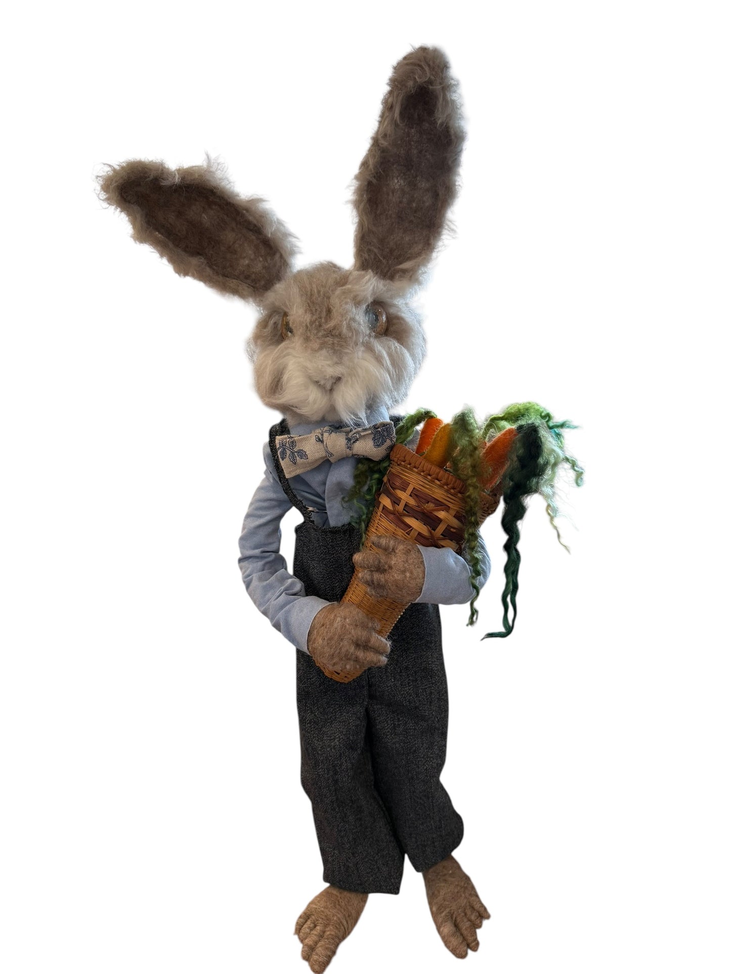Gardener Rabbit with Overalls and Carrots