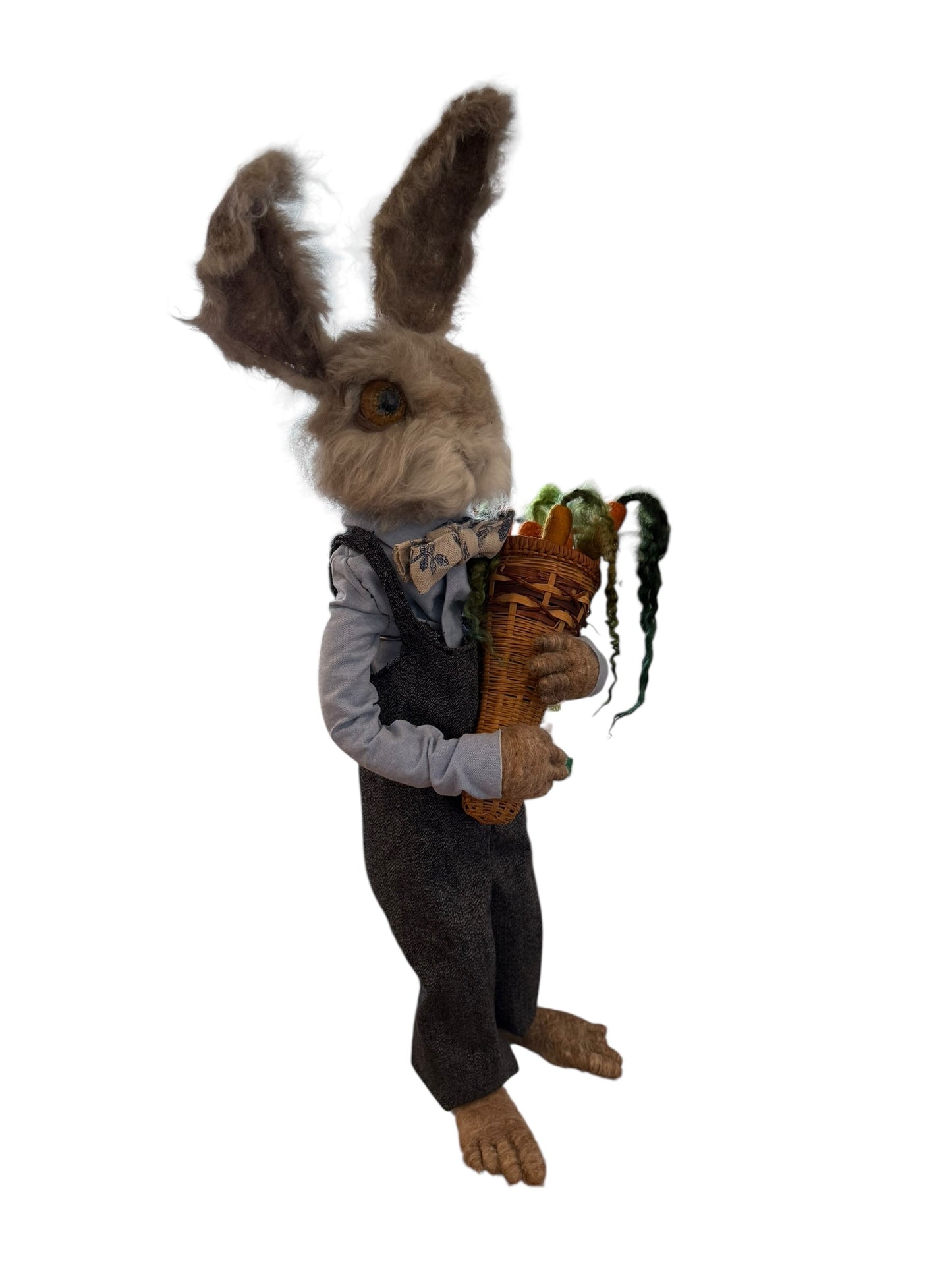 Gardener Rabbit with Overalls and Carrots