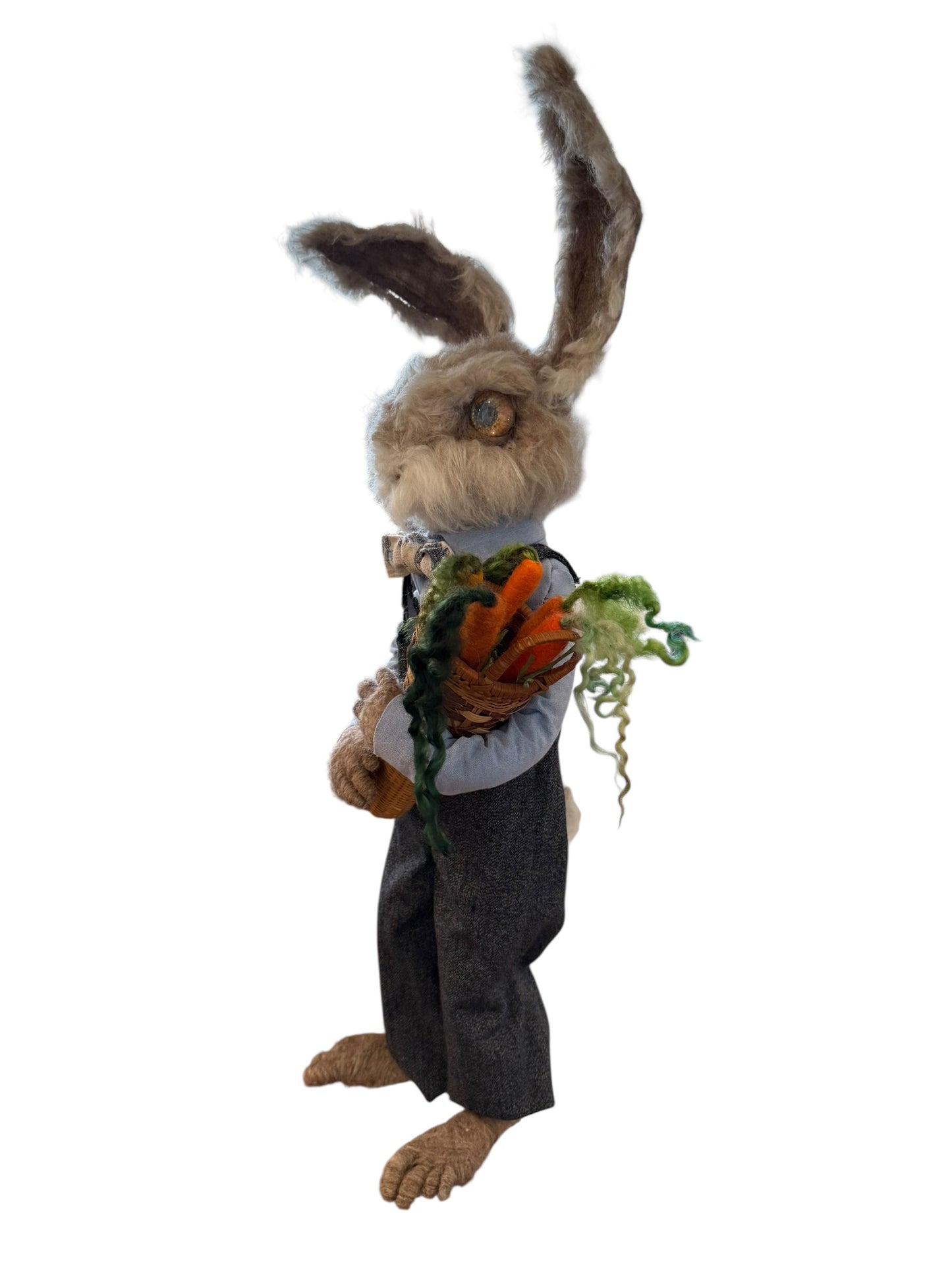 Gardener Rabbit with Overalls and Carrots