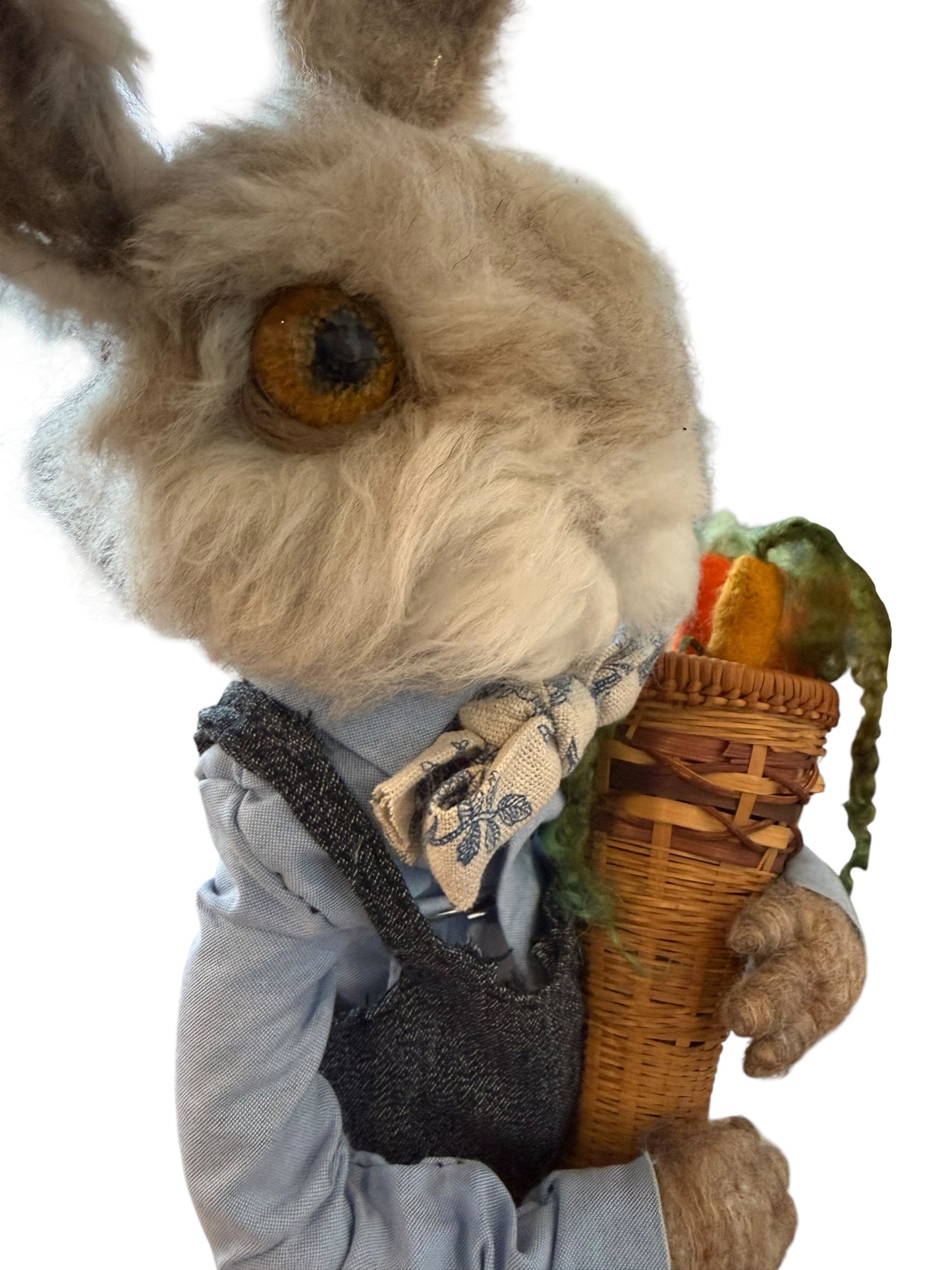 Gardener Rabbit with Overalls and Carrots
