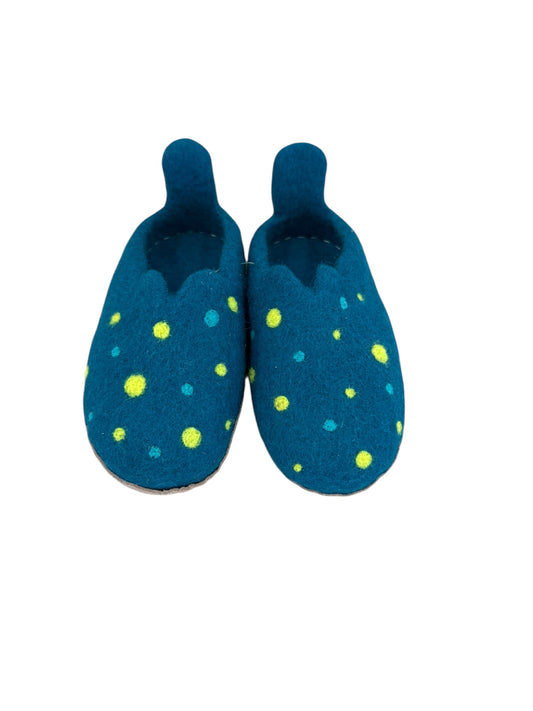 Wool Youth Slipper with polka-dots